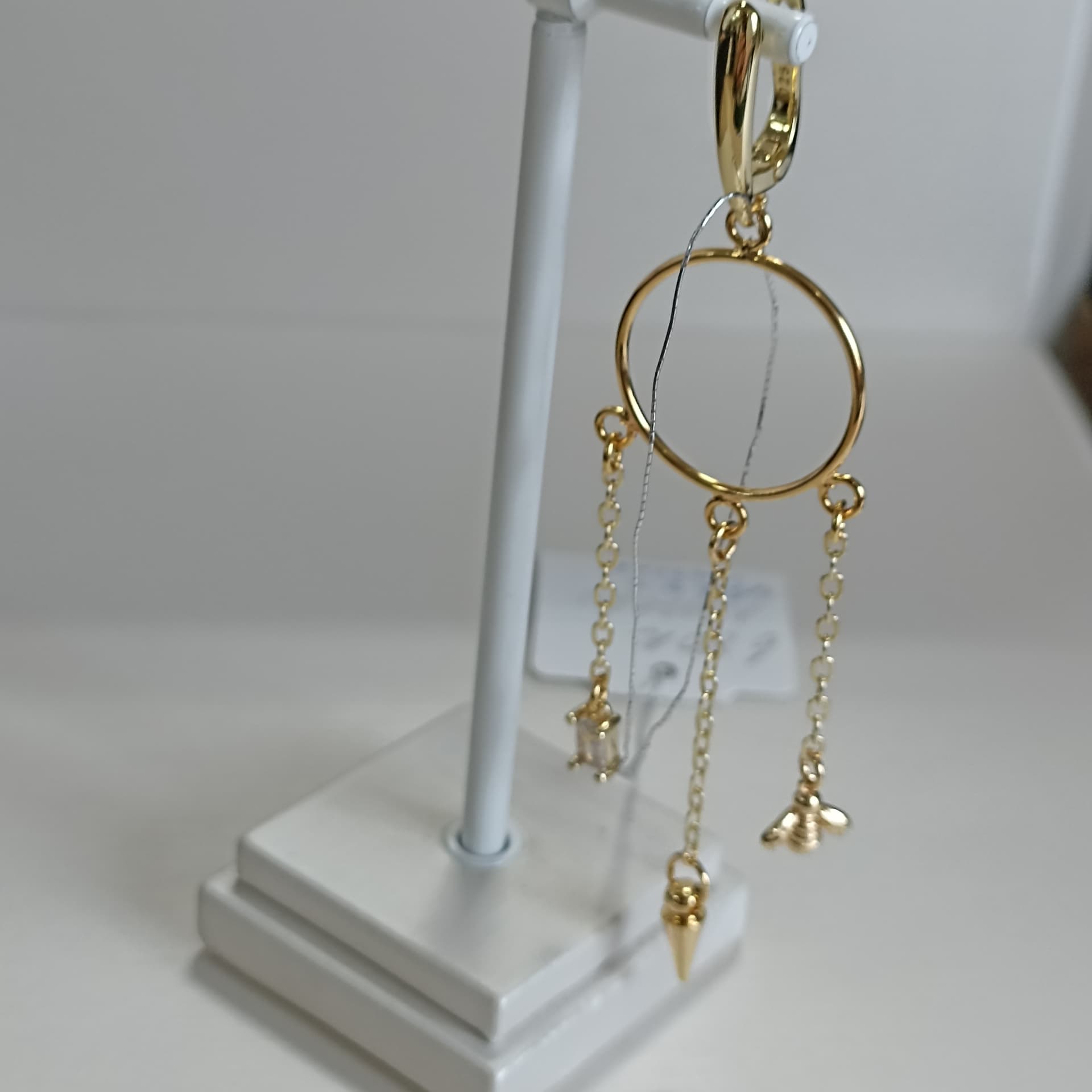 Серьги из стали с ювелирным стеклом