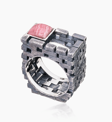 Кольцо из серебра 925 с радохразит