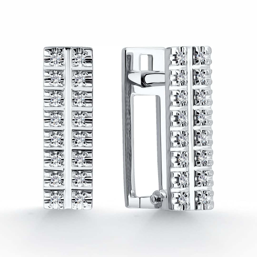 Серьги из золота 585 с бриллиантами