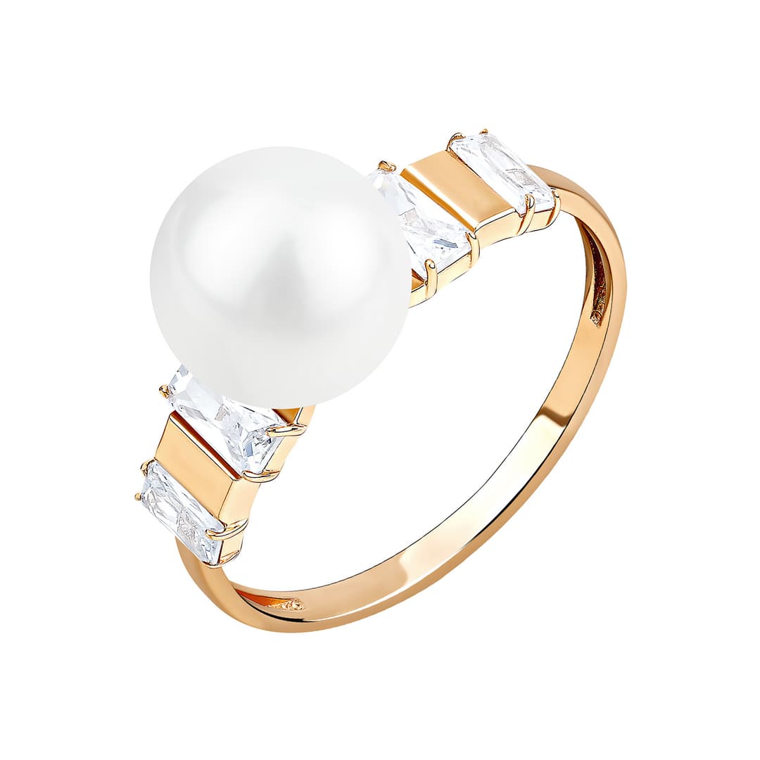 Кольцо из золота 585 с жемчугом