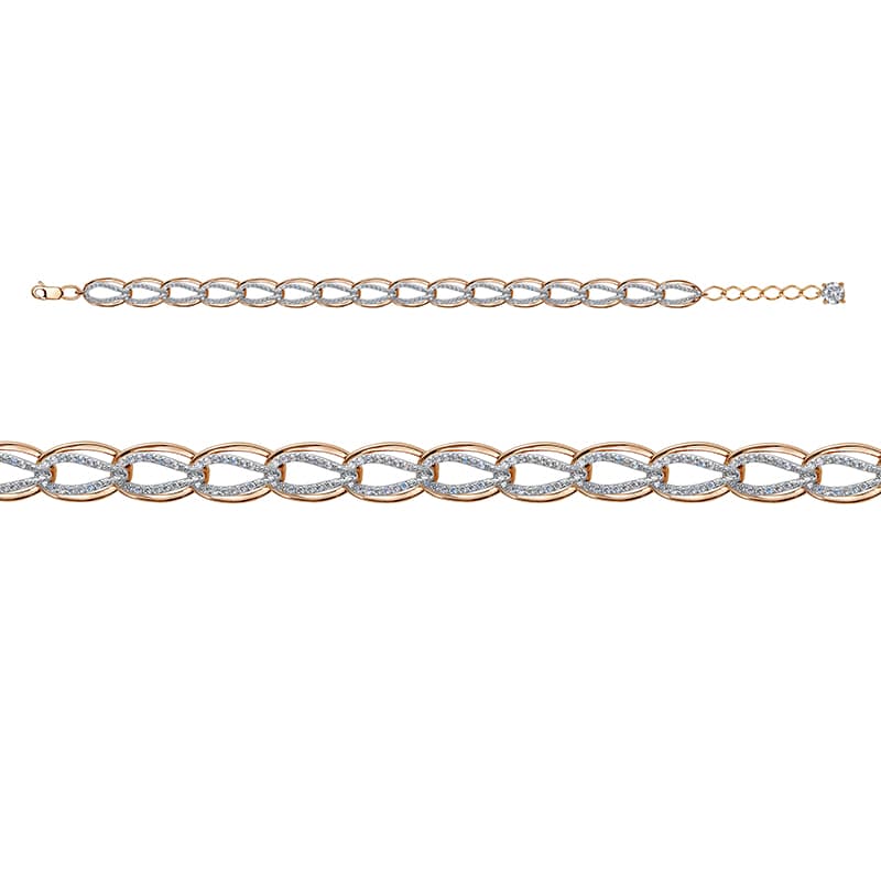 Браслет декоративный из золота 585 с фианит