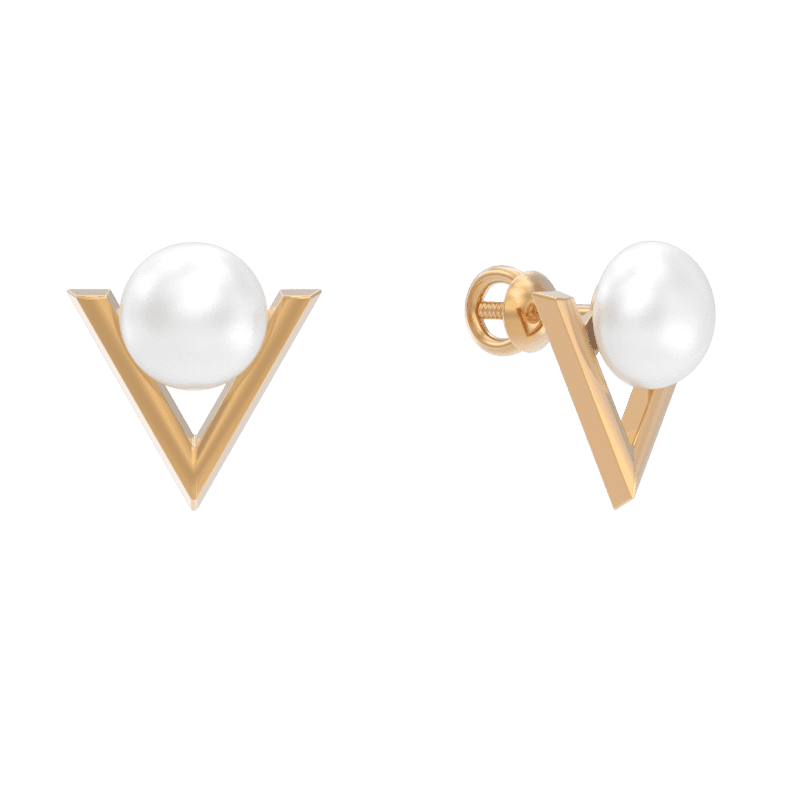 Серьги из золота 585 с жемчугом