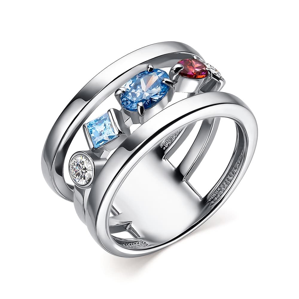 Кольцо из серебра 925 с кристаллами swarovski