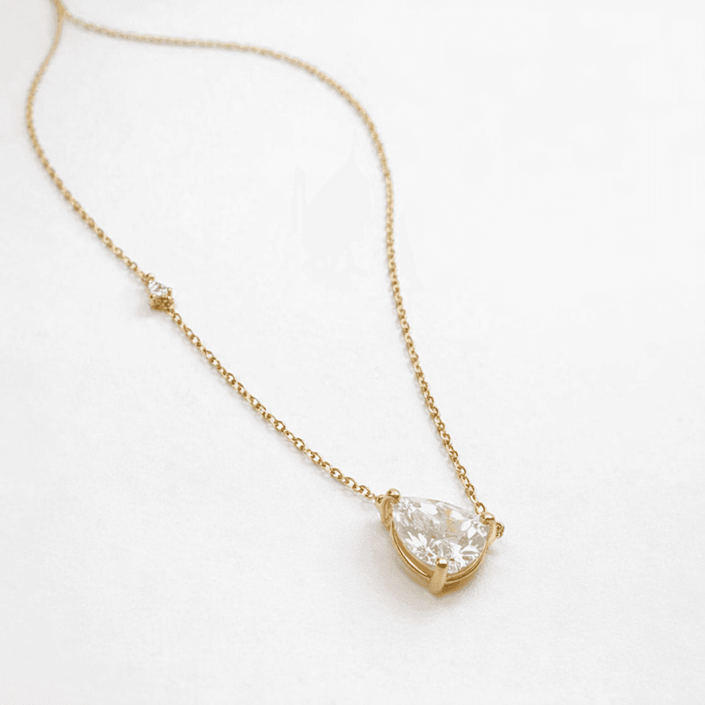 Колье из золота 585 с выращенными бриллиантами