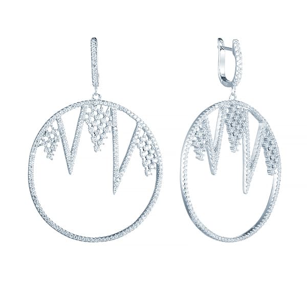 Серьги из серебра 925 с фианитами