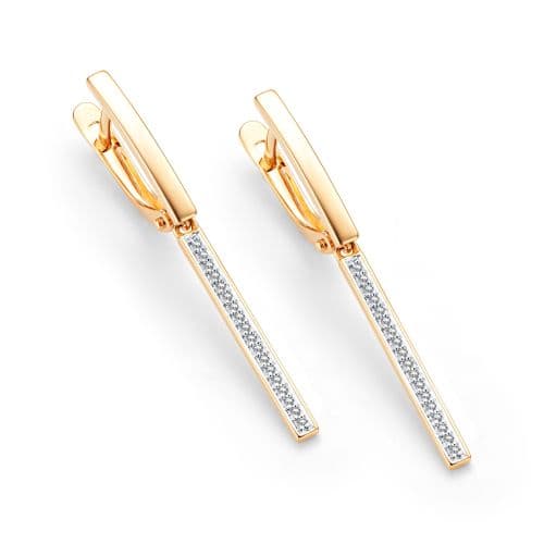 Серьги из золота 585 с бриллиантами