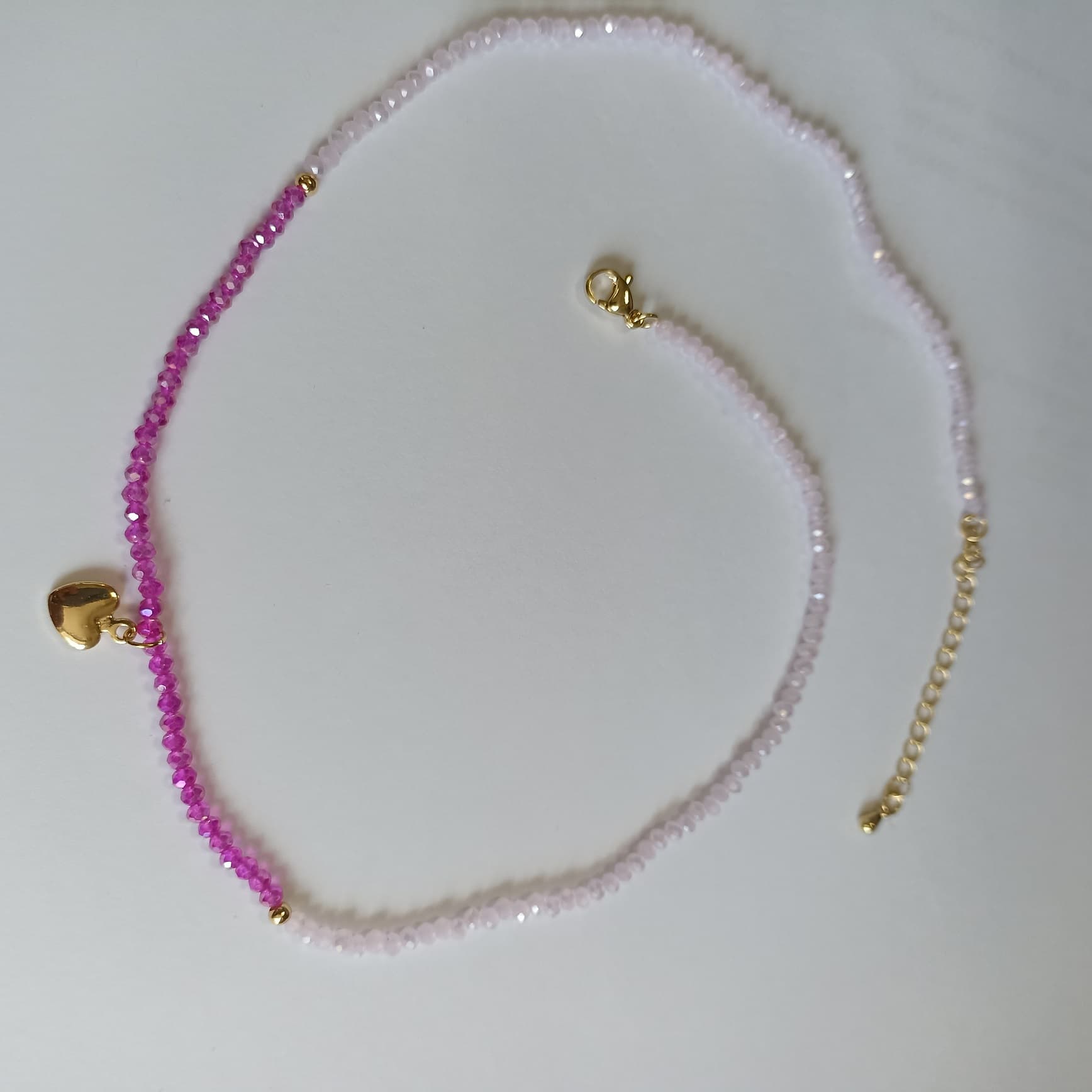 Колье из стали с ювелирным стеклом