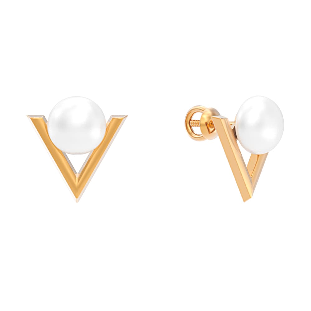 Серьги из золота 585 с жемчугом