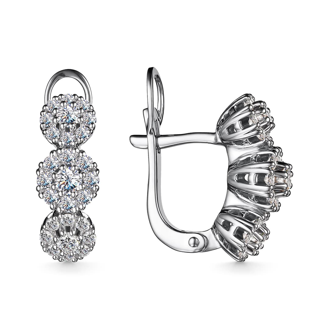 Серьги из золота 585 с бриллиантами