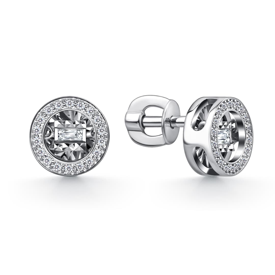 Серьги из золота 585 с бриллиантами