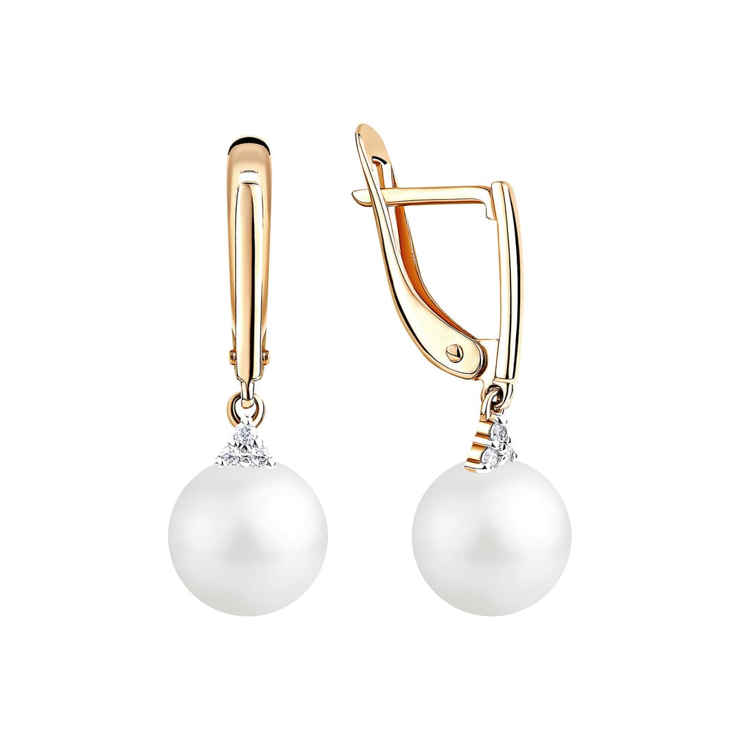 Серьги из золота 585 с жемчугом