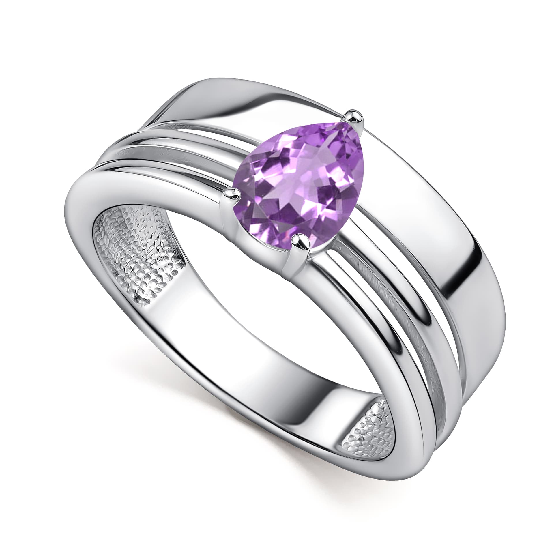 Кольцо из серебра 925 с аметистами