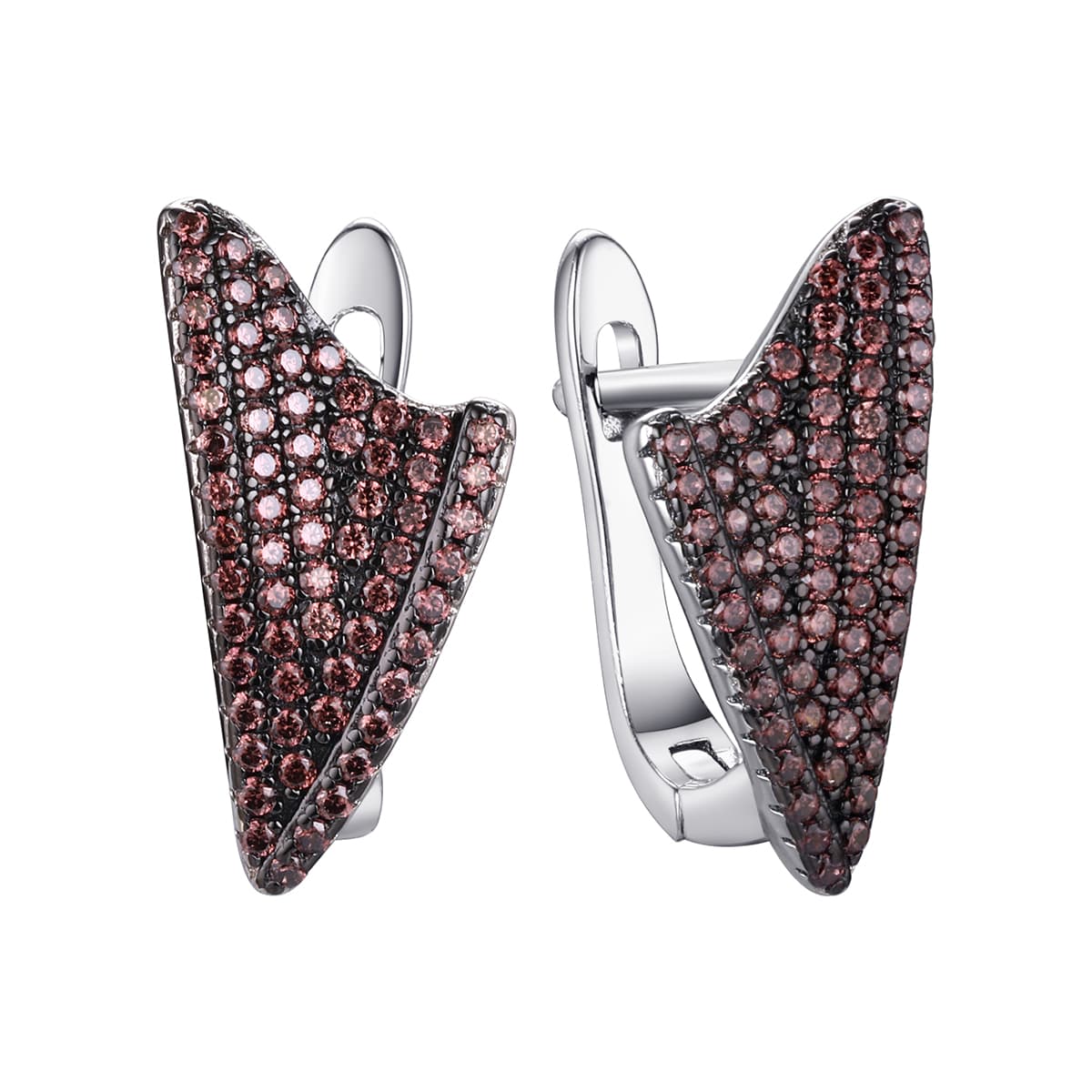 Серьги из серебра 925 с фианитами