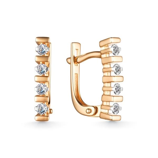 Серьги из золота 585 с бриллиантами