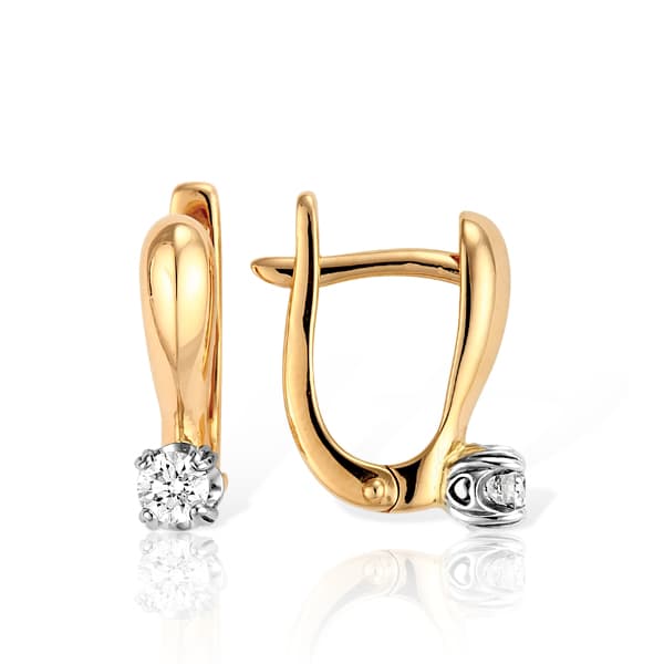 Серьги из золота 585 с бриллиантами