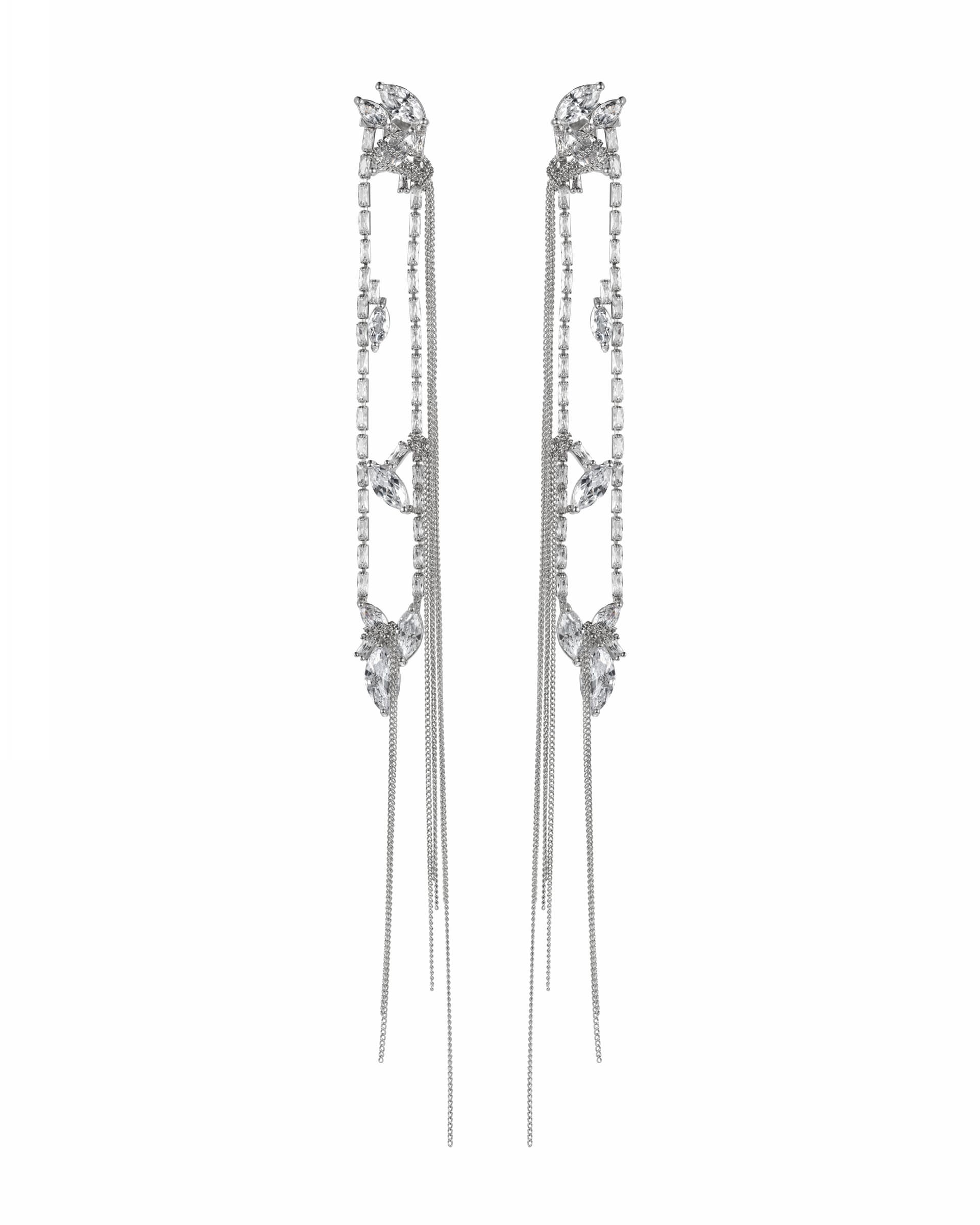 Серьги из стали с фианитами