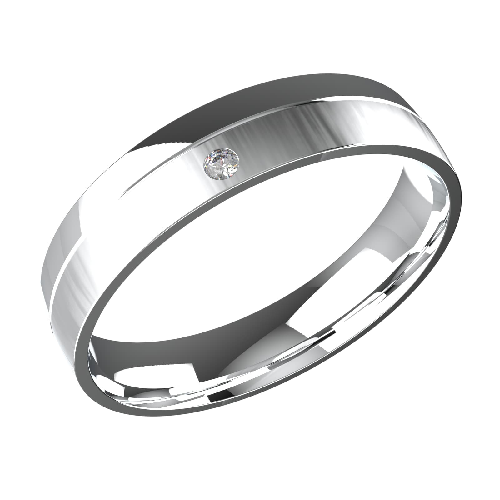 Кольцо обручальное из золота 585 с фианитами