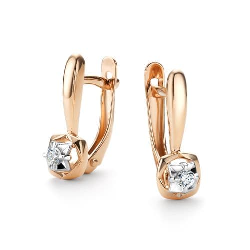 Серьги из золота 585 с бриллиантами