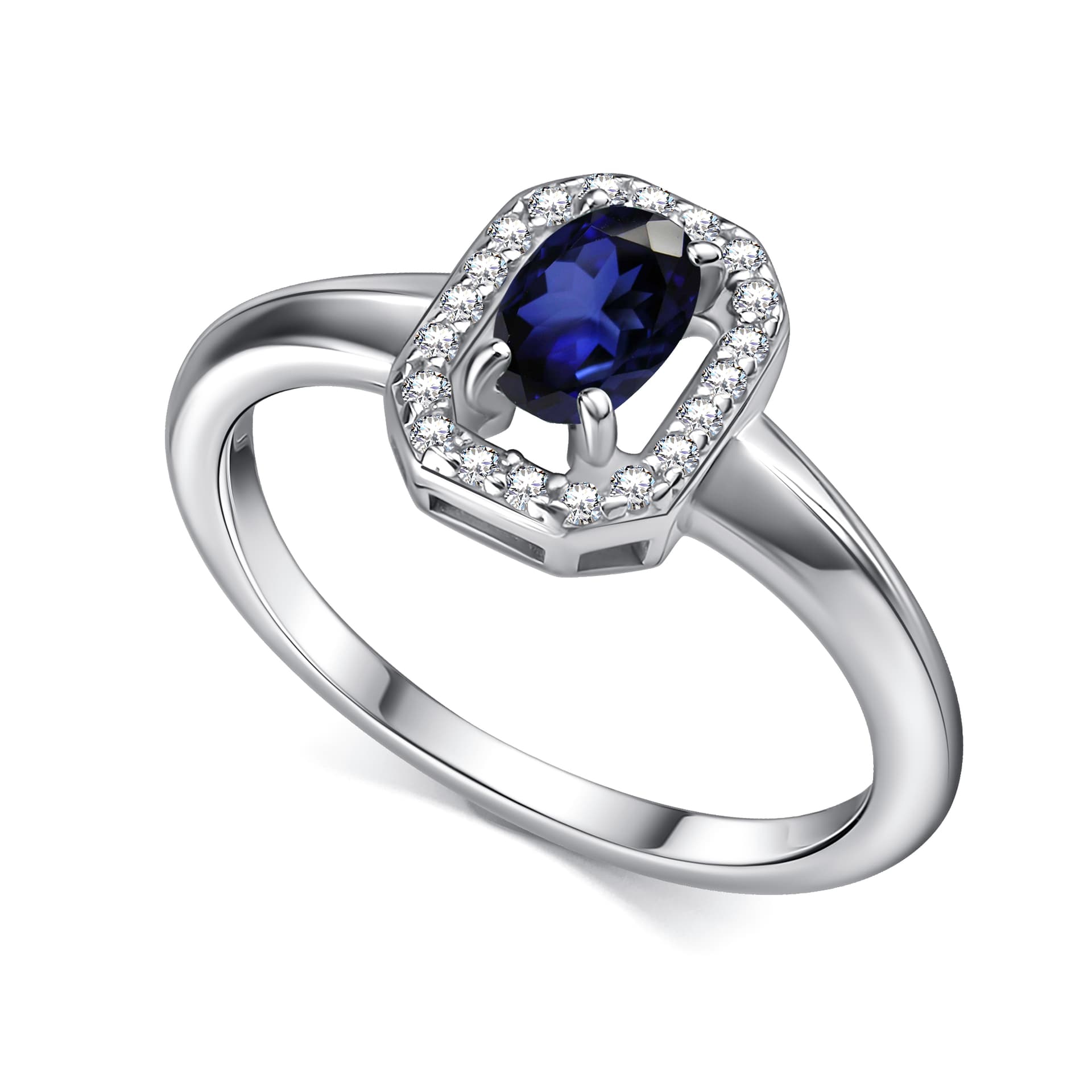 Кольцо из серебра 925 с сапфирами