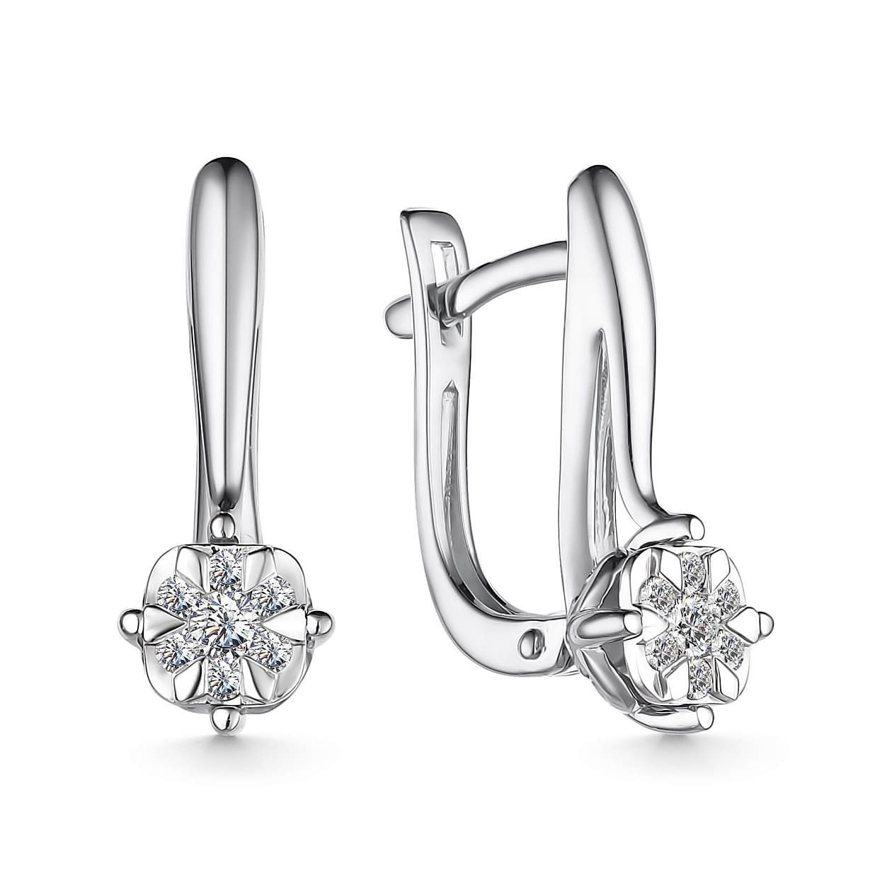 Серьги из золота 585 с бриллиантом