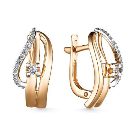 Серьги из золота 585 с бриллиантом