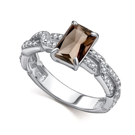 Кольцо из серебра 925 с раухтопазами