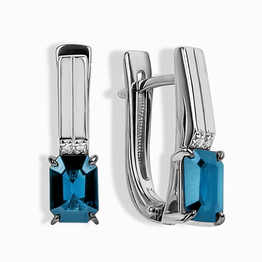 Серьги из золота 585 с сапфиром