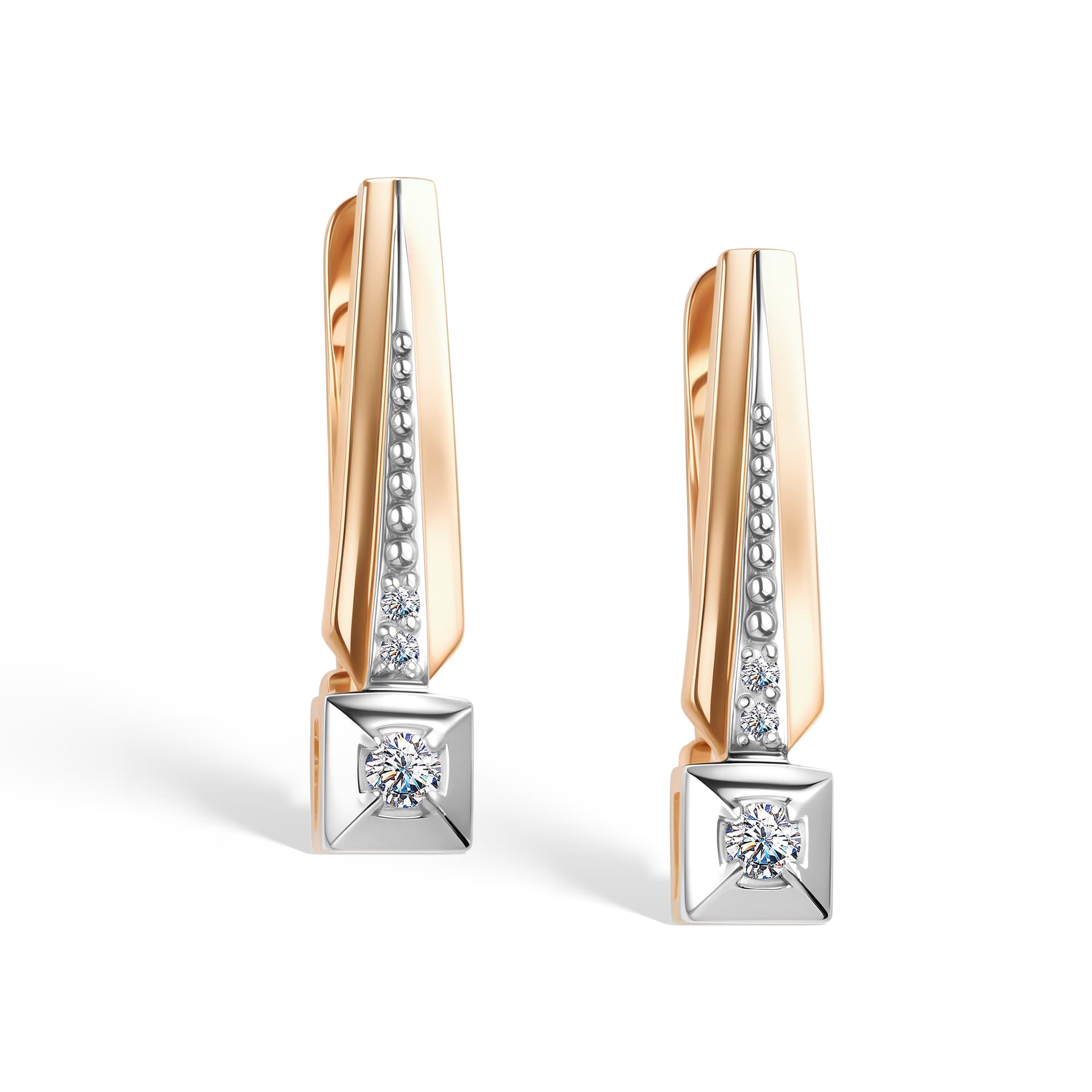 Серьги из золота 585 с бриллиантами