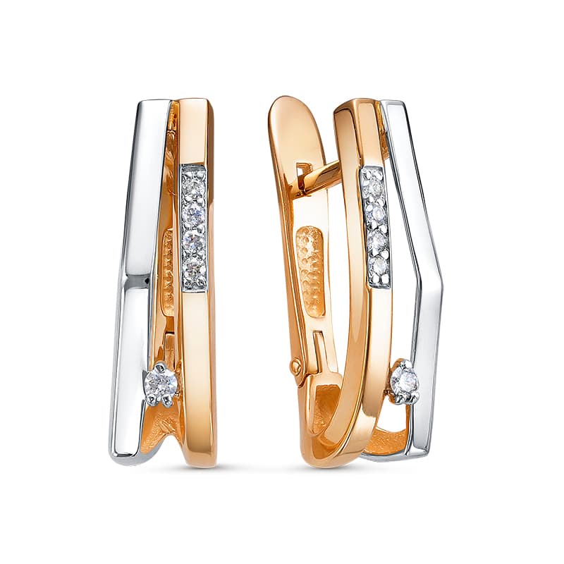 Серьги из золота 585 с бриллиантом