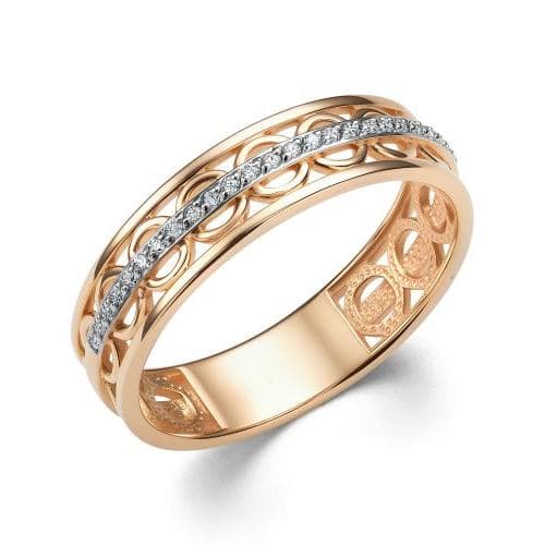 Кольцо обручальное из золота 585 с бриллиантами