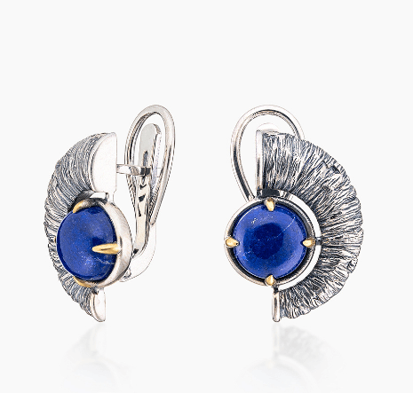 Серьги из серебра 925 с  лазуритом