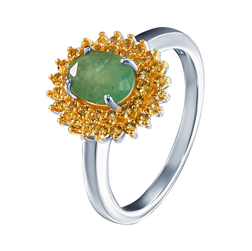 Кольцо из серебра 925 с бериллами