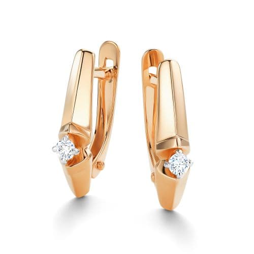 Серьги из золота 585 с бриллиантами