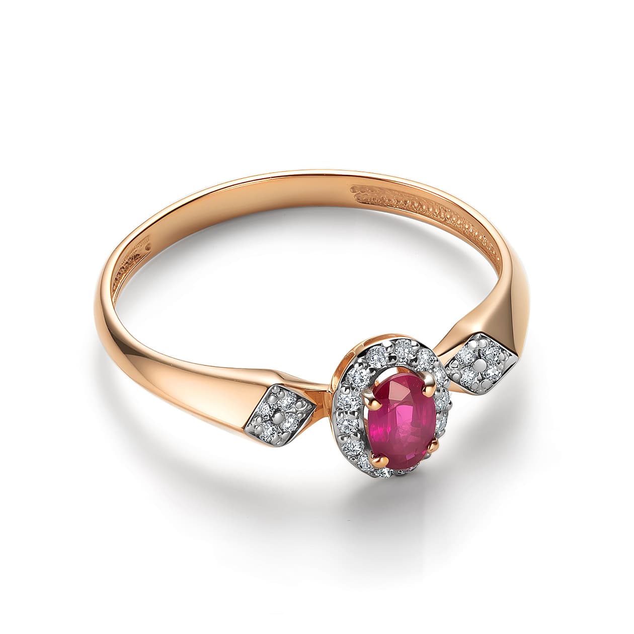 Кольцо из золота 585 с рубинами