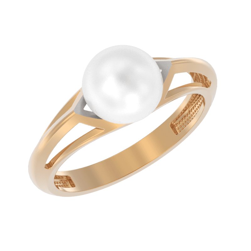 Кольцо из золота 585 с жемчугом
