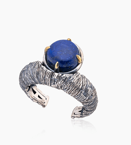 Кольцо из серебра 925 с  лазуритом