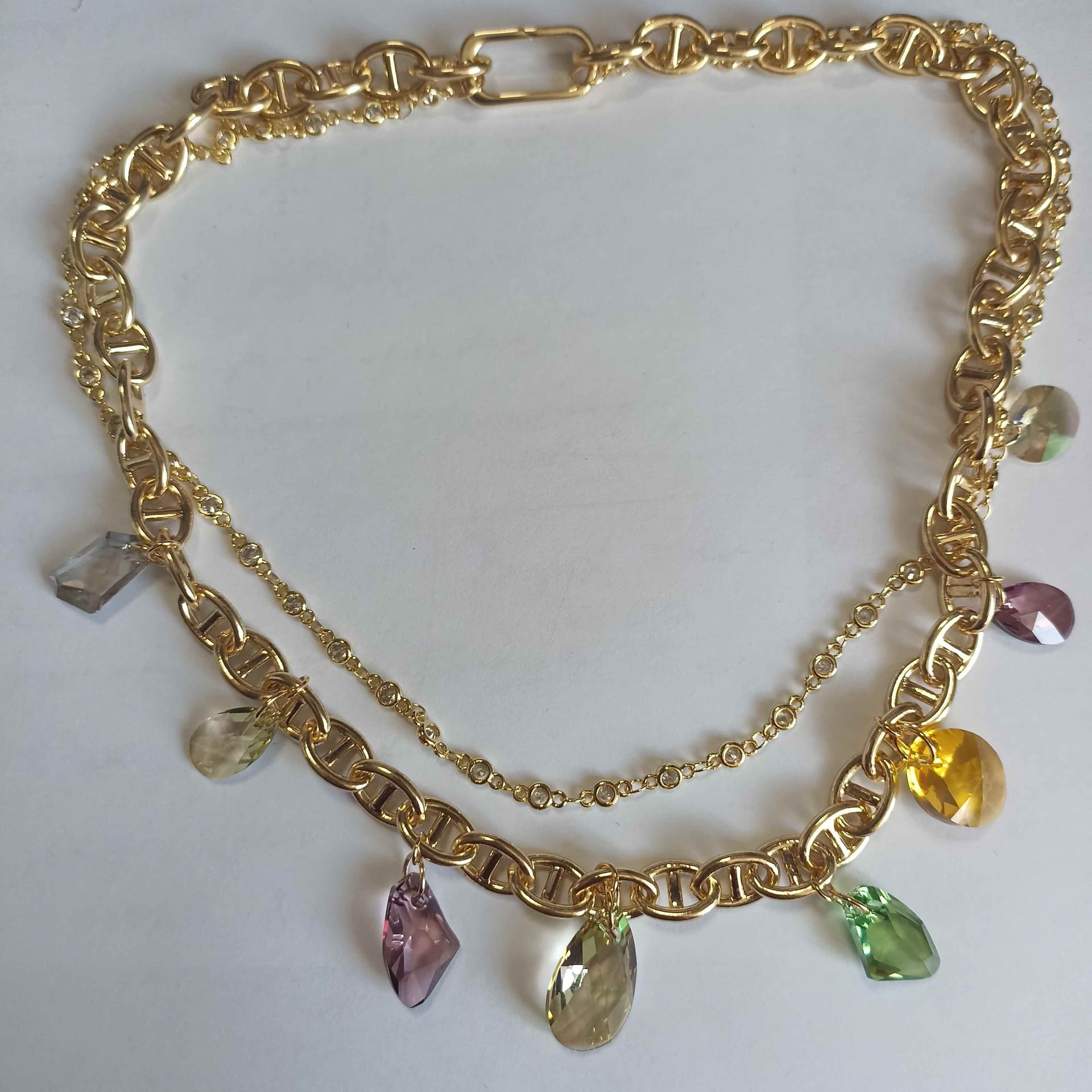 Колье из стали с кристаллом swarovski