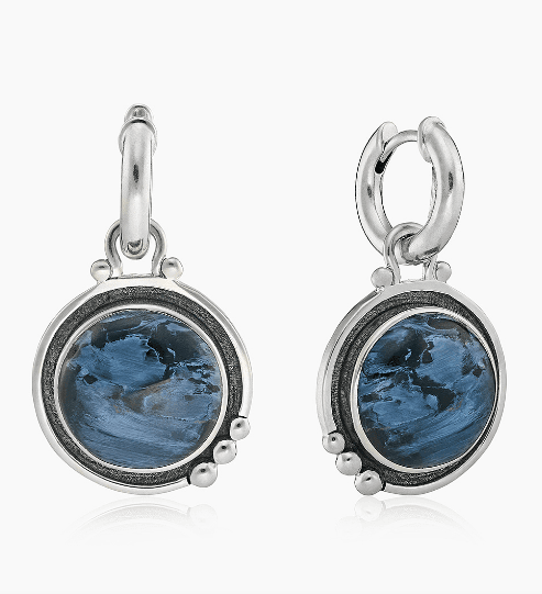 Серьги из серебра 925 с петерсит