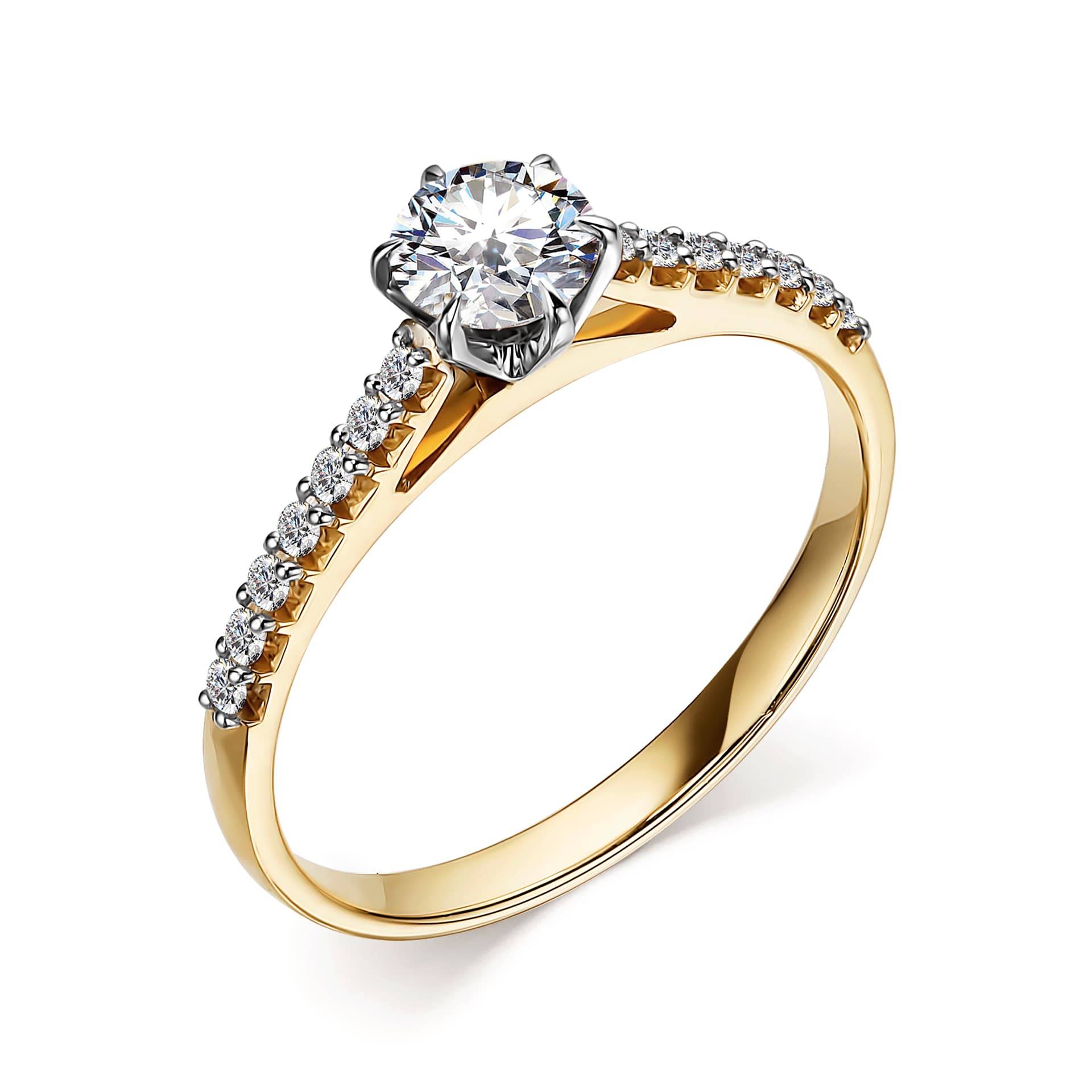 Кольцо из золота 585 с бриллиантом