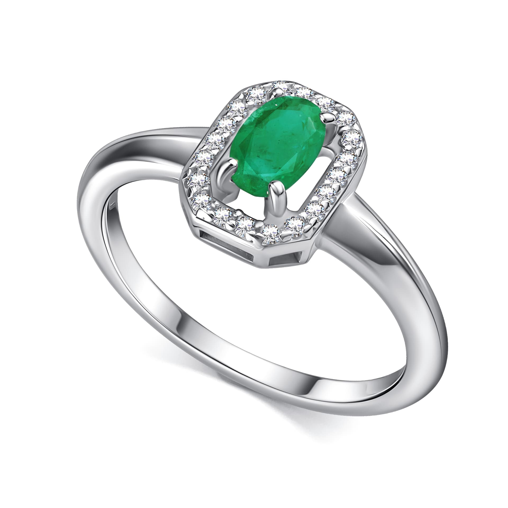 Кольцо из серебра 925 с изумрудами