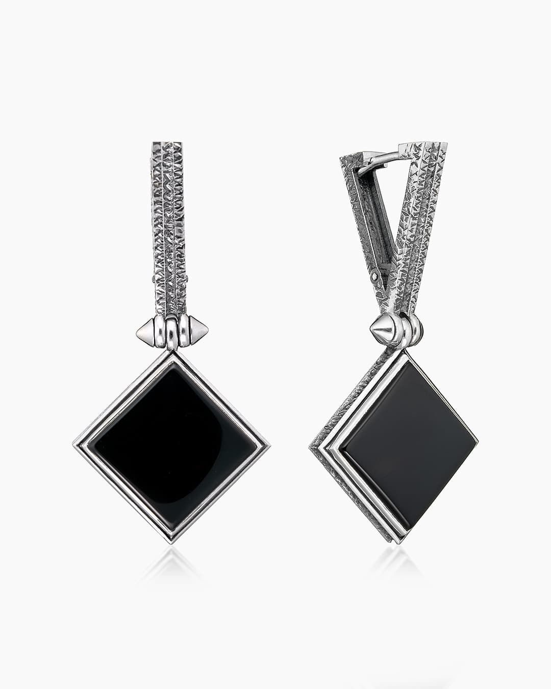 Серьги из серебра 925 с ониксами