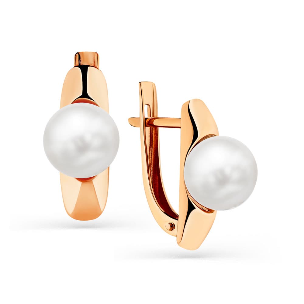 Серьги из золота 585 с  жемчугом