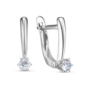 Серьги из золота 585 с фианит