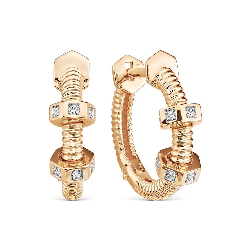 Серьги из золота 585 с бриллиантами