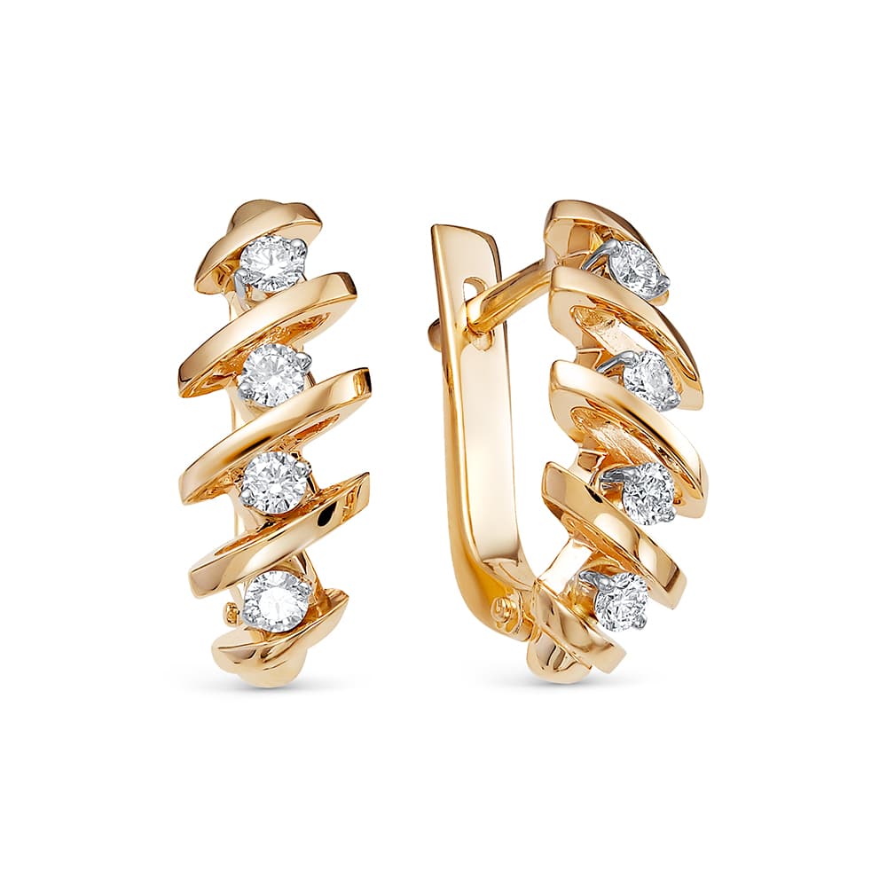 Серьги из золота 585 с  бриллиантом