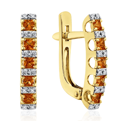 Серьги из золота 585 с сапфирами