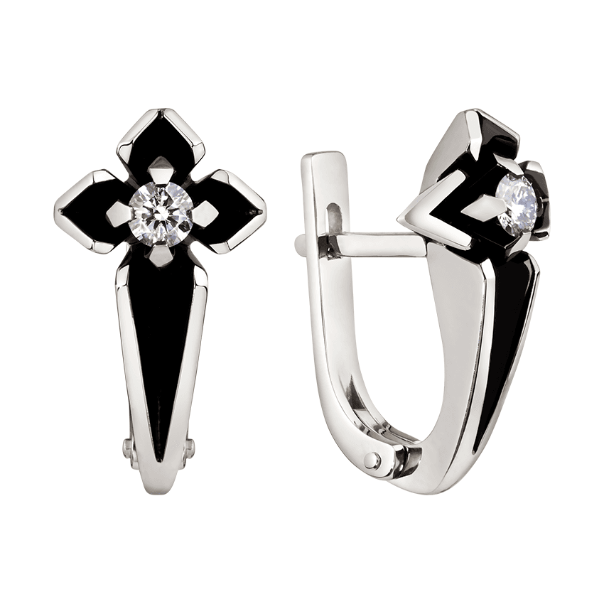 Серьги из золота 585 с бриллиантами