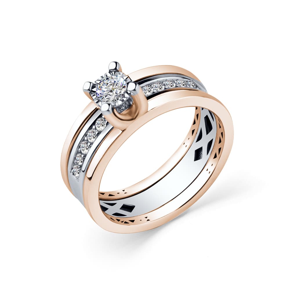 Кольцо из золота 585 с  бриллиантом