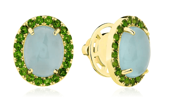 Серьги из золота 585 с аквамаринами