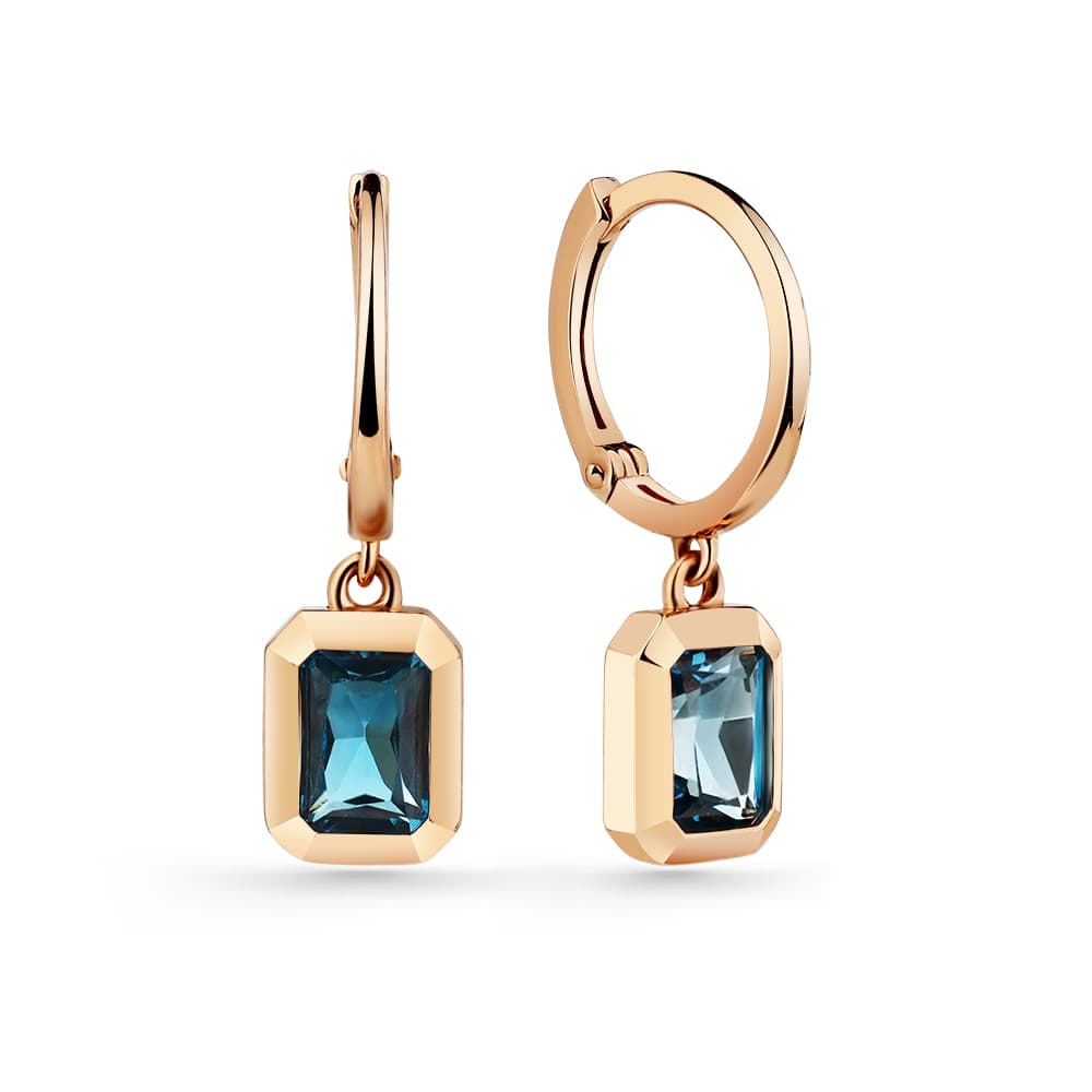 Серьги из золота 585 с топазами london